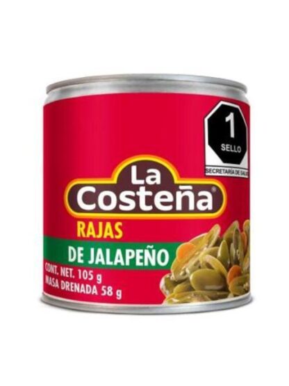 CHILES JALAPEÑOS RAJAS LA COSTEÑA 105 GR