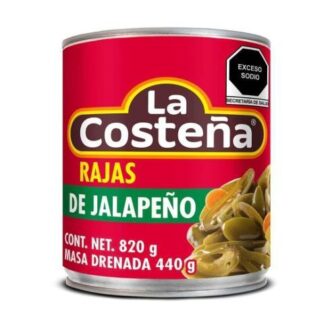 CHILES JALAPEÑOS RAJAS LA COSTEÑA 820 GR