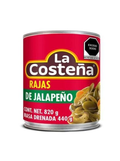 CHILES JALAPEÑOS RAJAS LA COSTEÑA 820 GR