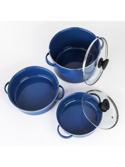 CINSA BATERIA DE COCINA MILLENIUM ACERO VITRIFICADO 9 PIEZAS AZUL - Image 2
