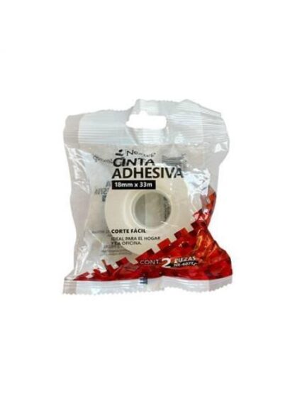 CINTA ADHESIVA NEXTEP NE607T CORTE FACIL 18MM X 33MM MTS CON 2 PIEZAS