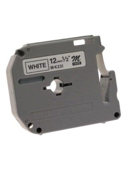 CINTA BROTHER M231 NEGRO SOBRE BLANCO 12MM X 8M