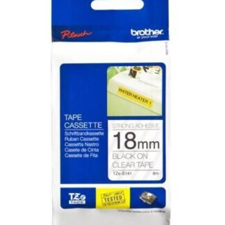 CINTA BROTHER TZES141 NEGRO SOBRE TRANPARENTE 18MM X 8M