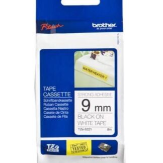 CINTA BROTHER TZES221 NEGRO SOBRE BLANCO 9MM X 8M