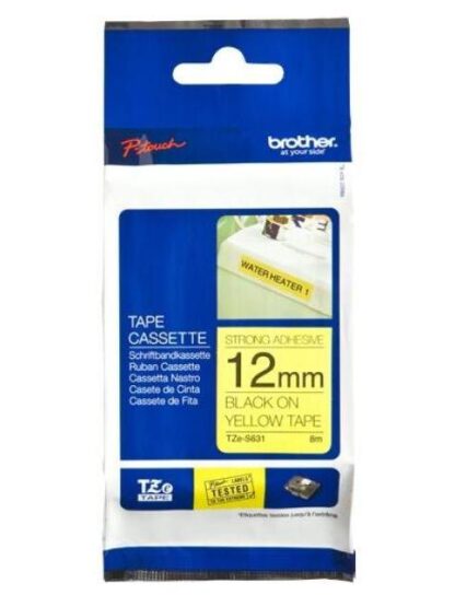 CINTA BROTHER TZES631 NEGRO SOBRE AMARILLO 12MM X 8M
