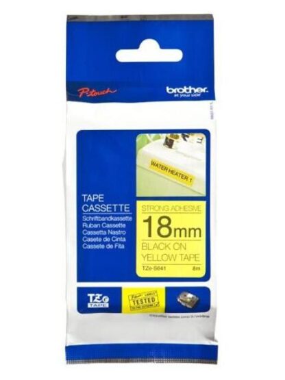 CINTA BROTHER TZES641 NEGRO SOBRE AMARILLO 18MM X 8M