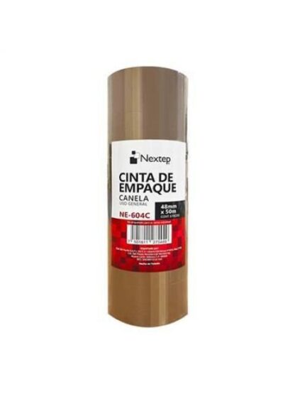 CINTA DE EMPAQUE CANELA NEXTEP NE604C USO GENERAL 48MM X 50 MTS PAQUETE CON 6 PIEZAS