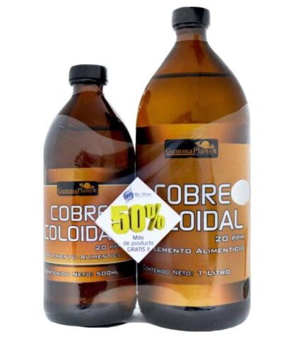 COBRE COLOIDAL 1000 ML + 500 ML GRATIS 20 PPM GUMMA CORPORATION