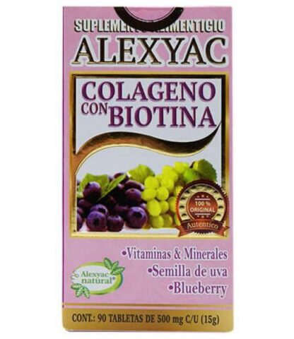 COLAGENO CON BIOTINA 90 TAB ALEXYAC NATURAL