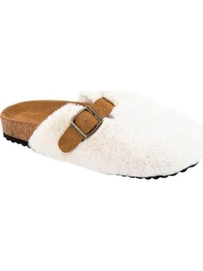 PANTUFLA PELUCHE CON HEBILLA BLANCO SHOSH - Image 2