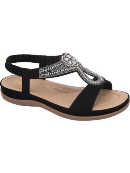 SANDALIA CONFORT CON BRILLOS NEGRO VI LINE - Image 2