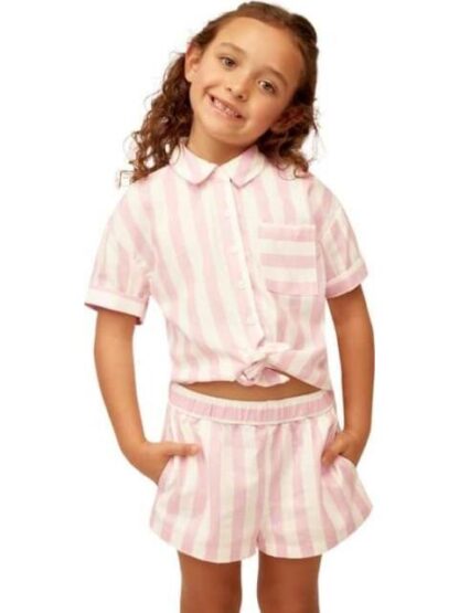 CONJUNTO DE LINO TOP Y SHORT ROSA HOLLY LAND KIDS - Image 2