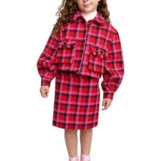 CONJUNTO SACO Y FALDA ROSA HOLLY LAND KIDS
