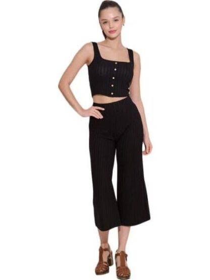 CONJUNTO TOP Y PANTALON NEGRO HOLLY LAND