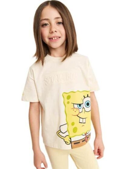 CONJUNTO TRAJE CONJUNTO 2 PZAS PLAYERA Y PANTALON BEIGE BOB ESPONJA - Image 4