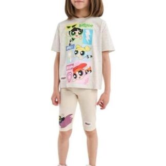CONJUNTO TRAJE CONJUNTO 2 PZAS PLAYERA Y PANTALON GRIS LAS CHICAS SUPER PODEROSAS
