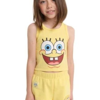 CONJUNTO TRAJE CONJUNTO 2 PZAS PLAYERA Y SHORT AMARILLO BOB ESPONJA