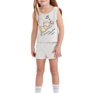 CONJUNTO TRAJE CONJUNTO 2 PZAS PLAYERA Y SHORT BEIGE WINNIE THE POOH