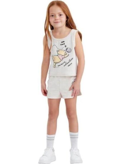 CONJUNTO TRAJE CONJUNTO 2 PZAS PLAYERA Y SHORT BEIGE WINNIE THE POOH