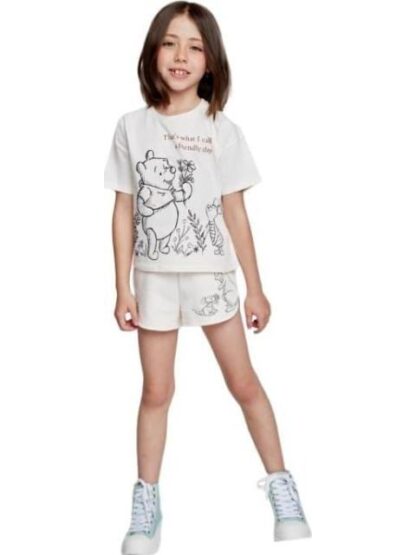 CONJUNTO TRAJE CONJUNTO 2 PZAS PLAYERA Y SHORT CORAL WINNIE THE POOH