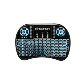 CONTROL REMOTO NCR01 TOUCH PAD TECLADO QWERTY LED 7 COLORES RECARGABLE TV SMARTPHONE TV BOX NEGRO