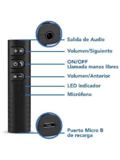 CONVERTIDOR AUDIO A BLUETOOTH PARA AUTO BROBOTIX 263793 BLUETOOTH NEGRO - Image 6