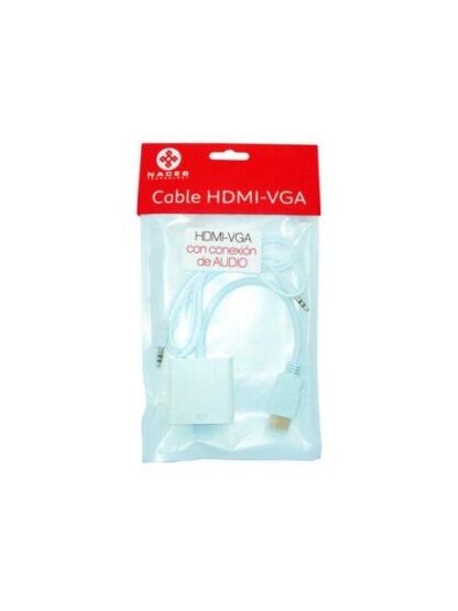 NACEB ADAPTADOR HDMI MACHO - VGA HEMBRA BLANCO - Image 3