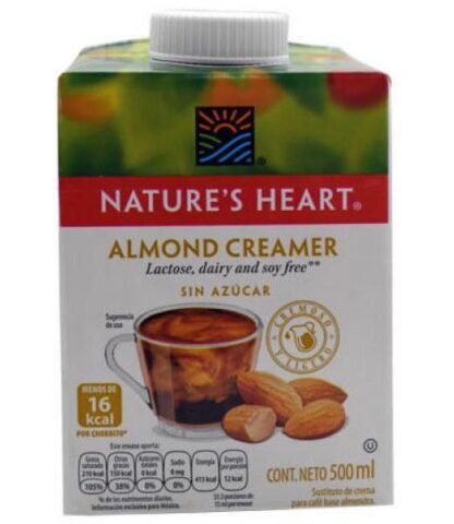 CREMA PARA CAFE ALMENDRA 500 ML NATURES HEART