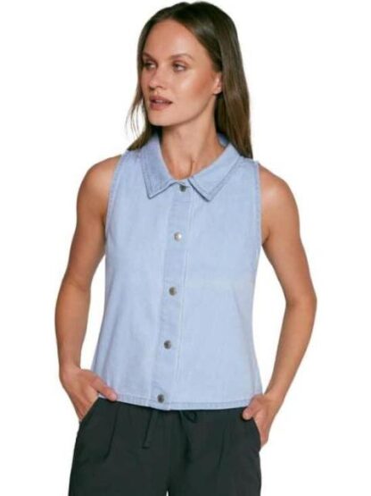 CROP TOP CROP TOP MEZCLILLA AZUL HOLLY LAND - Image 2