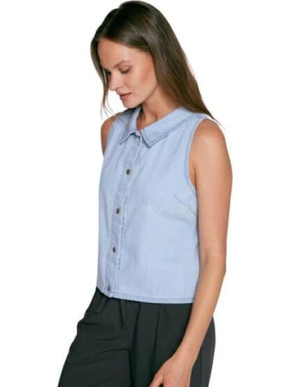 CROP TOP CROP TOP MEZCLILLA AZUL HOLLY LAND - Image 4