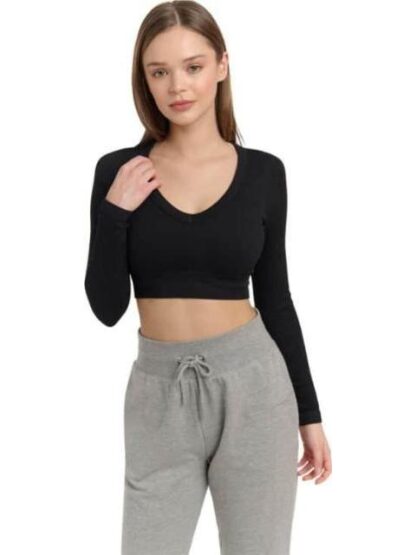 CROP TOP NEGRO HOLLY LAND