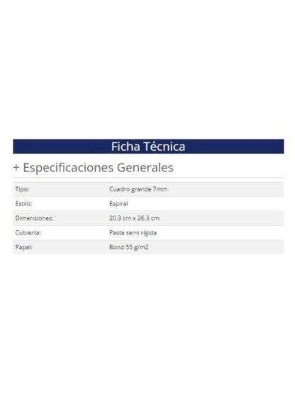 CUADERNO NEXTEP NE007G CUADRO NUMERO 7 TAMANO PROFESIONAL CON 100 HOJAS DE RESORTE - Image 2