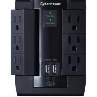 CYBERPOWER SUPRESOR DE PICOS P600WSURC1 6 CONTACTOS 2X USB 1200 JOULES