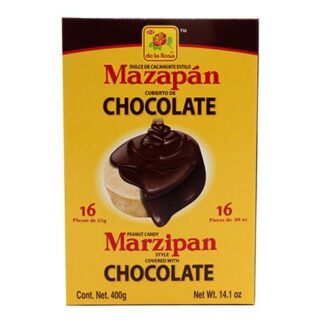 DE LA ROSA MAZAPAN CUBIERTO CON CHOCOLATE PAQUETE CON 16 PIEZAS DE 25 GR