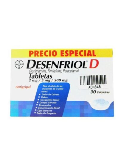 DESENFRIOL D ANTIGRIPAL 30 TABLETAS