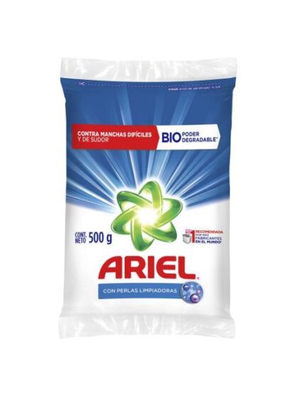 DETERGENTE EN POLVO ARIEL PERLAS LIMP. 500 GR
