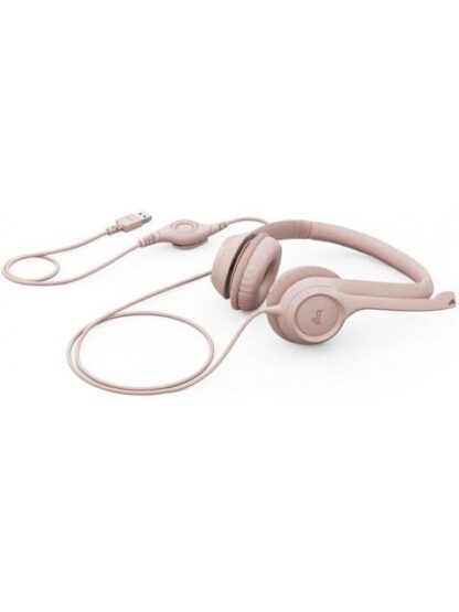 LOGITECH AUDIFONOS CON MICROFONO H390 ALAMBRICO 1.9 METROS USB ROSA - Image 2
