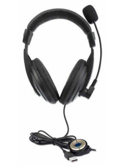 MANHATTAN AUDIFONOS CON MICROFONO 179843 ALAMBRICO 1.5 METROS USB NEGRO - Image 6