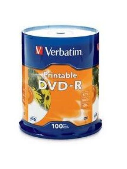 DISCO DVDR IMPRIMIBLE CON INYECCION DE TINTA 95153 VERBATIM TORRE 100 PIEZAS 4.7GB- 16X