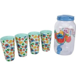 DISPENSADOR DE AGUA CON VASOS MULTICOLOR STITCH