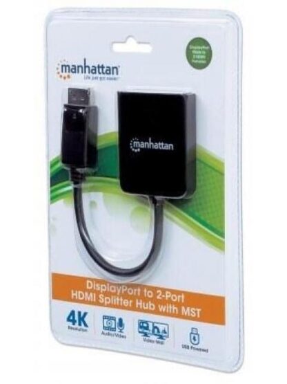 MANHATTAN DIVISOR DE VIDEO DISPLAYPORT MACHO - 2X HDMI HEMBRA NEGRO - Image 7