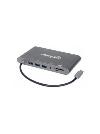 MANHATTAN DOCKING STATION 152808 USB C 3X USB 3.0 1X USB C 1X HDMI 1X VGA PLATA - Image 4