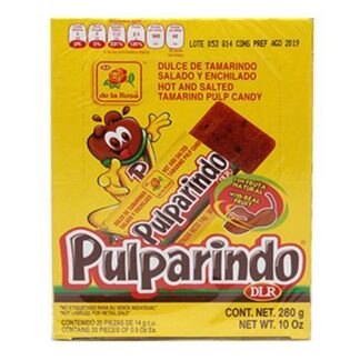 DULCE DE TAMARINDO PULPARINDO PAQUETE CON 20 PIEZAS DE 14 GR