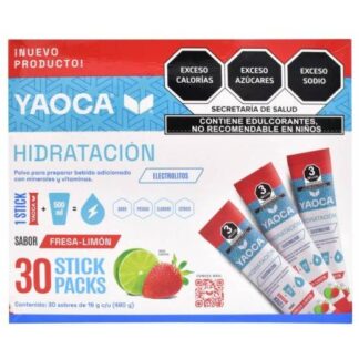 ELECTROLITOS FRESA LIMON 30 SOB YAOCA P 30