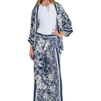 ENSAMBLE DE PLAYA ESTAMPADO AZUL MARINO HOLLY LAND