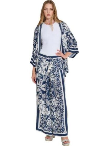 ENSAMBLE DE PLAYA ESTAMPADO AZUL MARINO HOLLY LAND