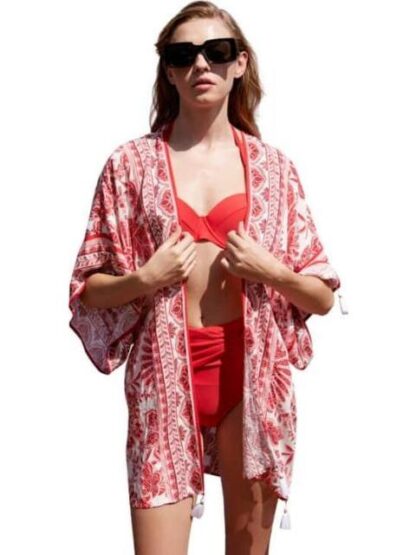 ENSAMBLE DE PLAYA ESTAMPADO ROJO HOLLY LAND - Image 2