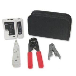 ENSON KIT DE HERRAMIENTAS PARA CABLES PINZA PONCHADORA PROBADOR DE CABLES PELADORA DE CABLE CRIMPEADORA NEGRO