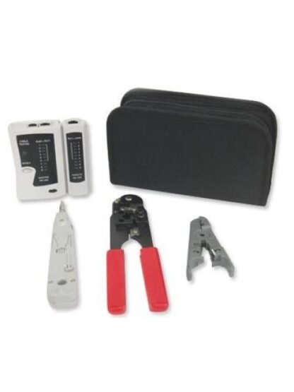 ENSON KIT DE HERRAMIENTAS PARA CABLES PINZA PONCHADORA PROBADOR DE CABLES PELADORA DE CABLE CRIMPEADORA NEGRO