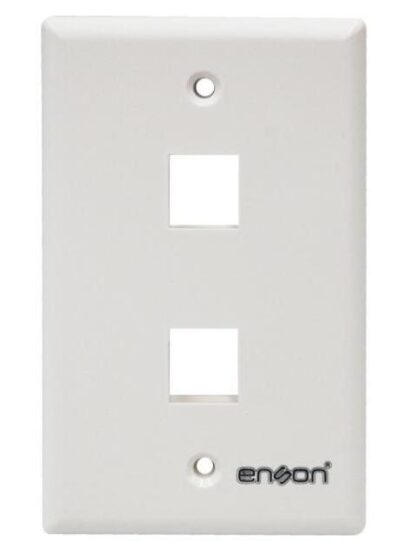 ENSON PLACA DE PARED CAT6-CAT5E 2 PUERTOS BLANCO
